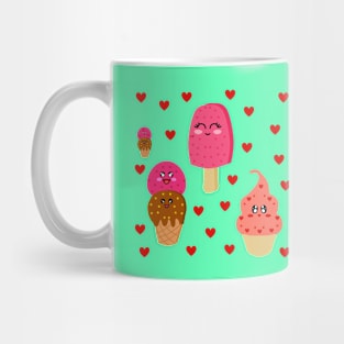 Ice Cream Combo With Hearts Mug